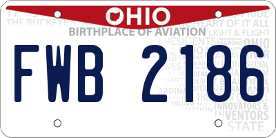 OH license plate FWB2186