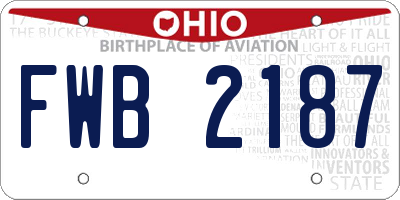 OH license plate FWB2187