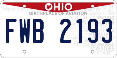 OH license plate FWB2193