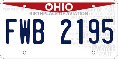 OH license plate FWB2195