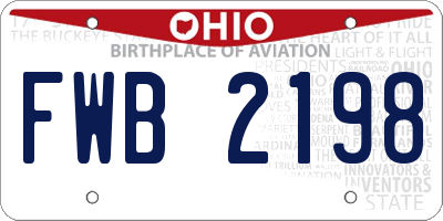 OH license plate FWB2198