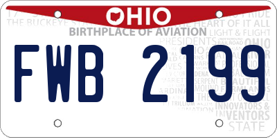 OH license plate FWB2199