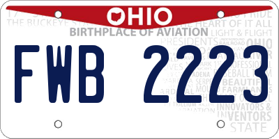 OH license plate FWB2223