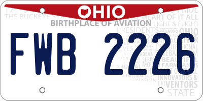 OH license plate FWB2226