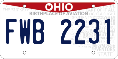 OH license plate FWB2231