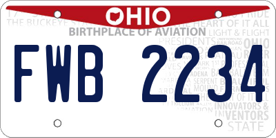 OH license plate FWB2234