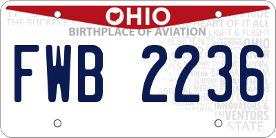 OH license plate FWB2236