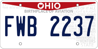 OH license plate FWB2237