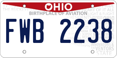 OH license plate FWB2238