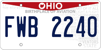 OH license plate FWB2240