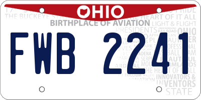 OH license plate FWB2241