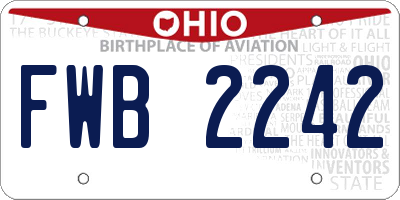 OH license plate FWB2242