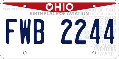 OH license plate FWB2244