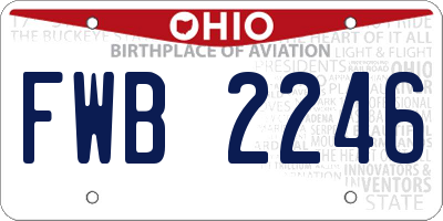 OH license plate FWB2246