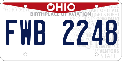 OH license plate FWB2248