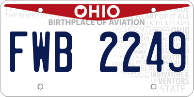 OH license plate FWB2249