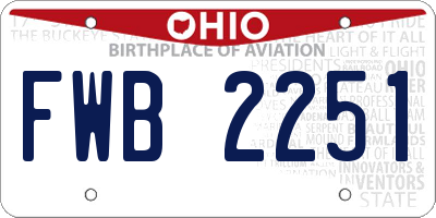 OH license plate FWB2251