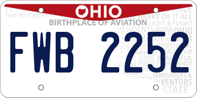 OH license plate FWB2252