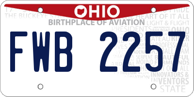 OH license plate FWB2257