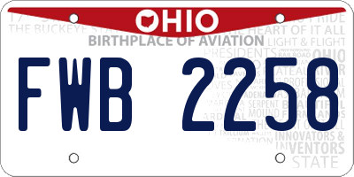 OH license plate FWB2258