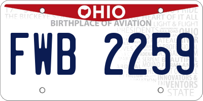 OH license plate FWB2259