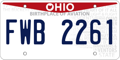 OH license plate FWB2261