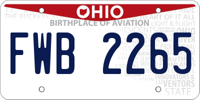 OH license plate FWB2265