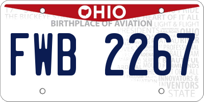 OH license plate FWB2267