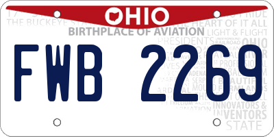 OH license plate FWB2269