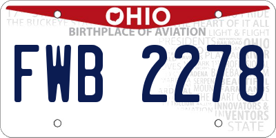 OH license plate FWB2278