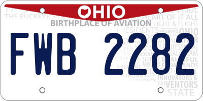 OH license plate FWB2282