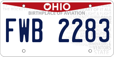 OH license plate FWB2283