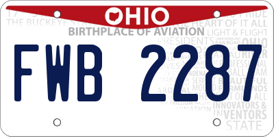 OH license plate FWB2287