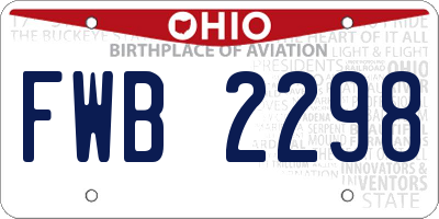 OH license plate FWB2298