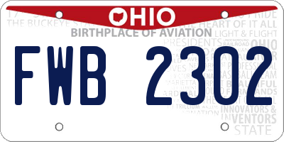 OH license plate FWB2302