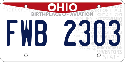 OH license plate FWB2303