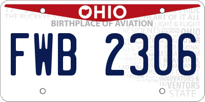 OH license plate FWB2306