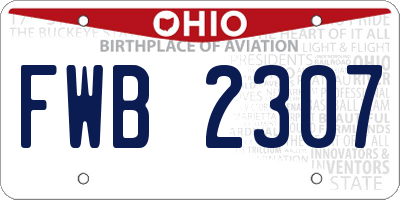 OH license plate FWB2307