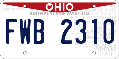 OH license plate FWB2310