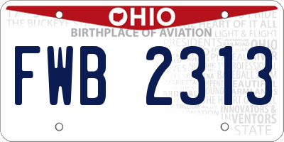 OH license plate FWB2313