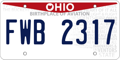 OH license plate FWB2317