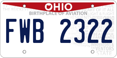 OH license plate FWB2322