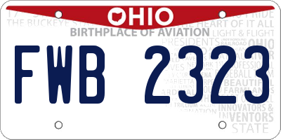 OH license plate FWB2323