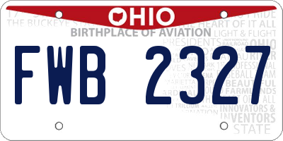 OH license plate FWB2327