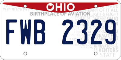 OH license plate FWB2329