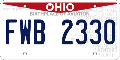 OH license plate FWB2330