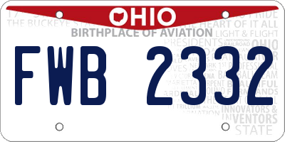 OH license plate FWB2332