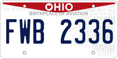 OH license plate FWB2336