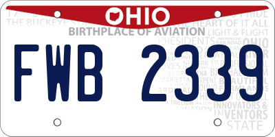 OH license plate FWB2339