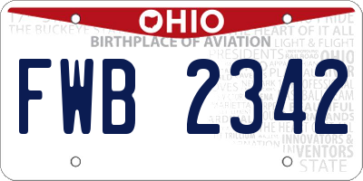 OH license plate FWB2342